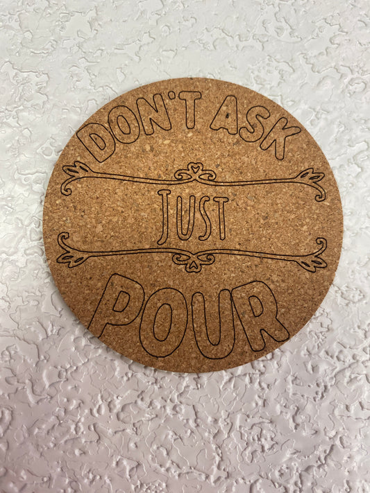 CORK LASER ENGRAVED COASTER