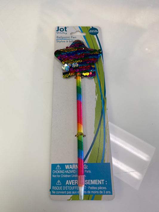 REVERSIBLE SEQUIN STAR PEN RAINBOW
