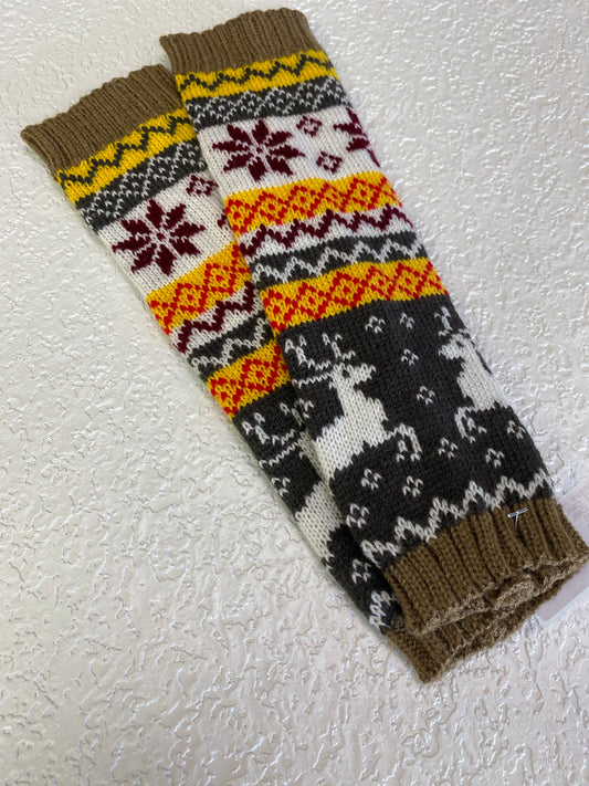 KHAKI CABLE MITTENS