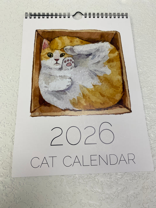 2026 CARTOON CAT WALL CALENDER