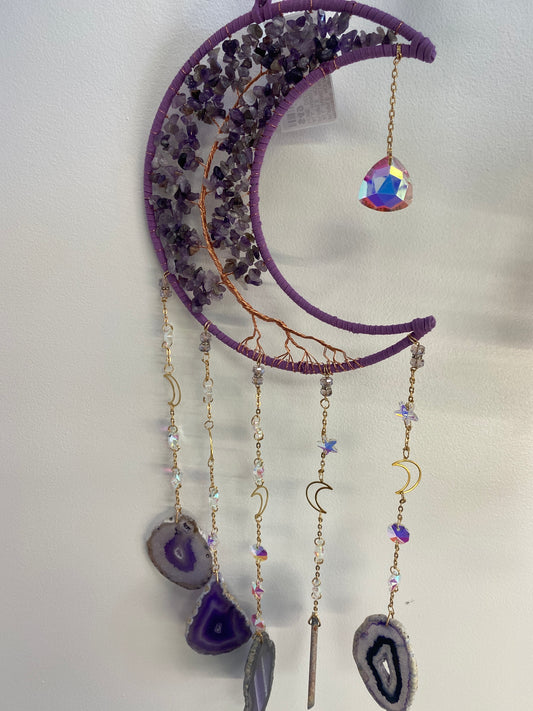 PURPLE MOON TREE OF LIFE WALL HANGING