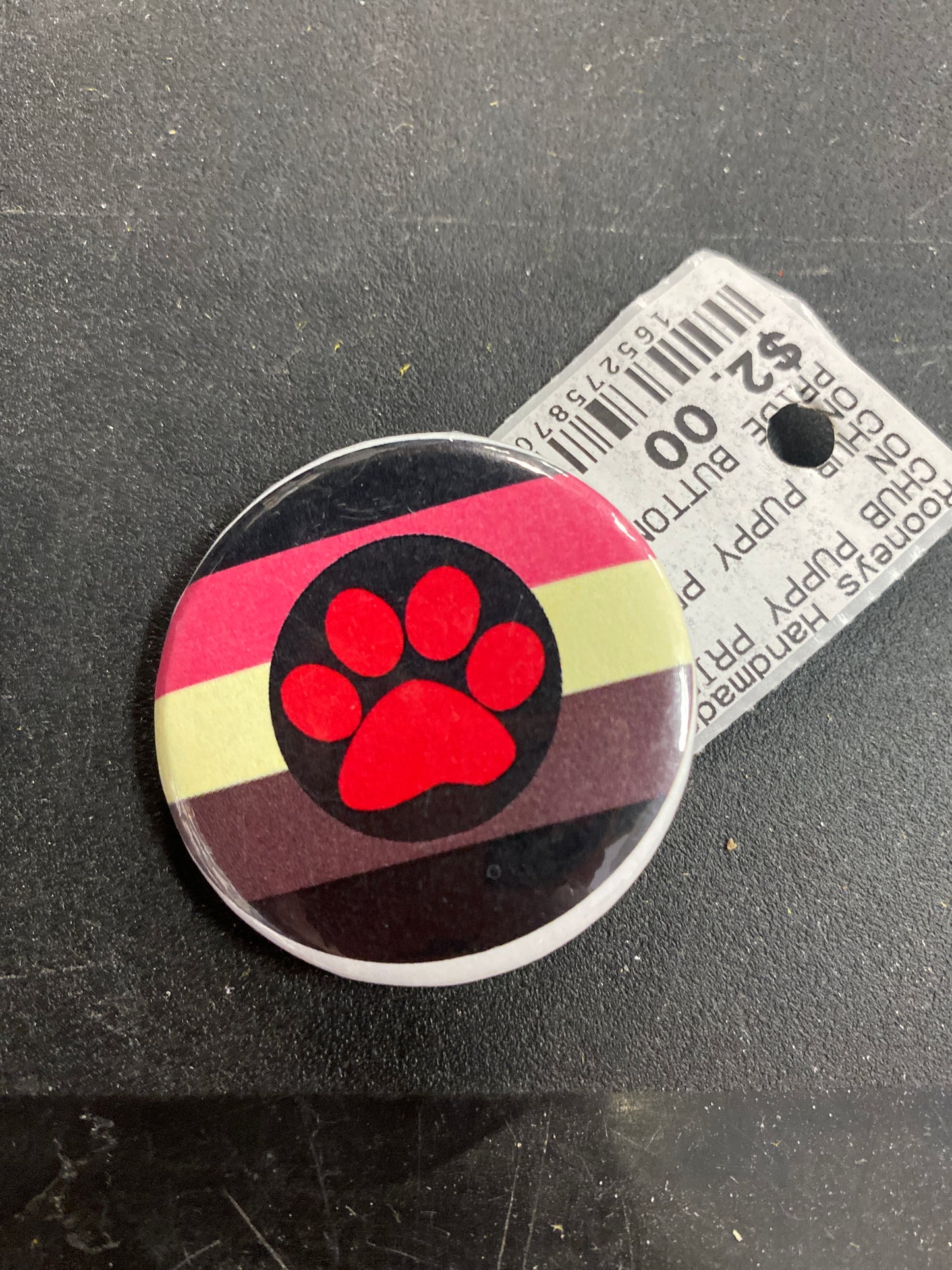 CHUB PUP PRIDE FLAG BUTTON