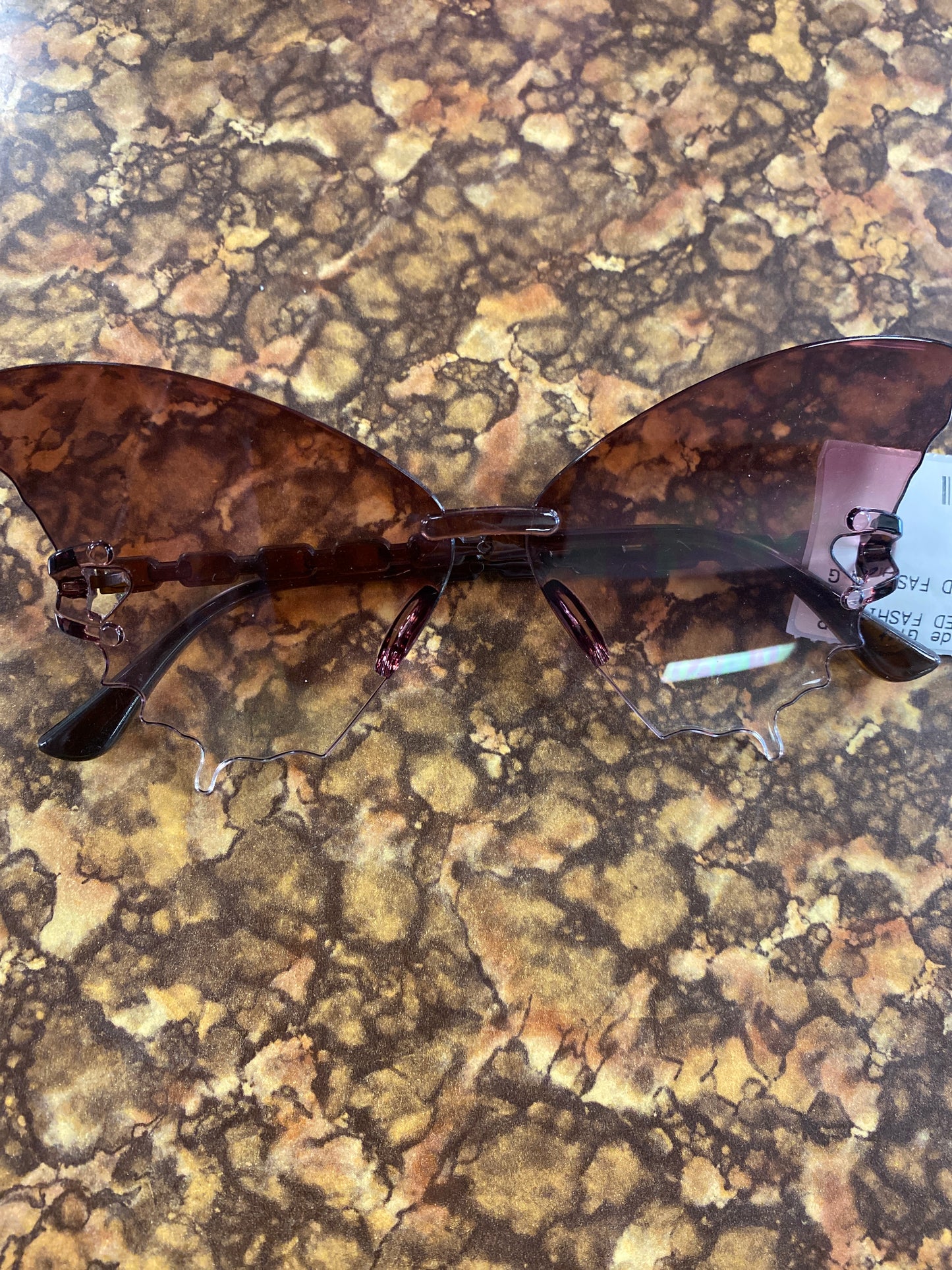 BUTTERFLY FASHION GLASSES BROWN