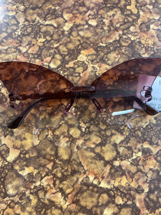 BUTTERFLY FASHION GLASSES BROWN
