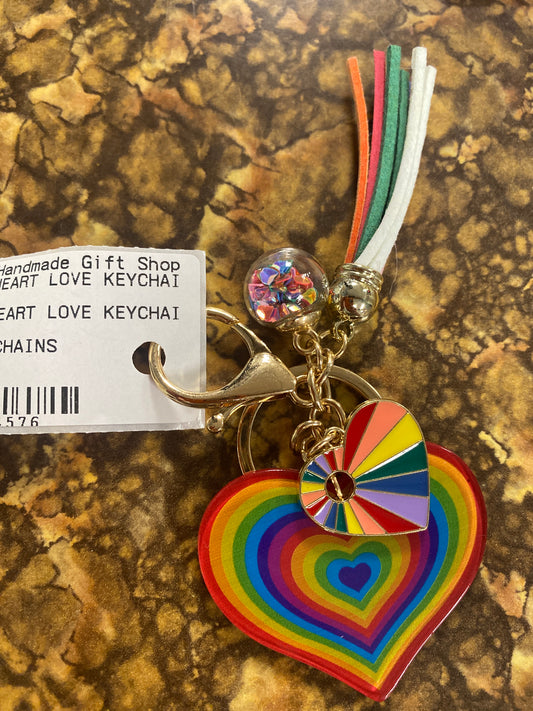 RAINBOW HEART LOVE KEYCHAIN