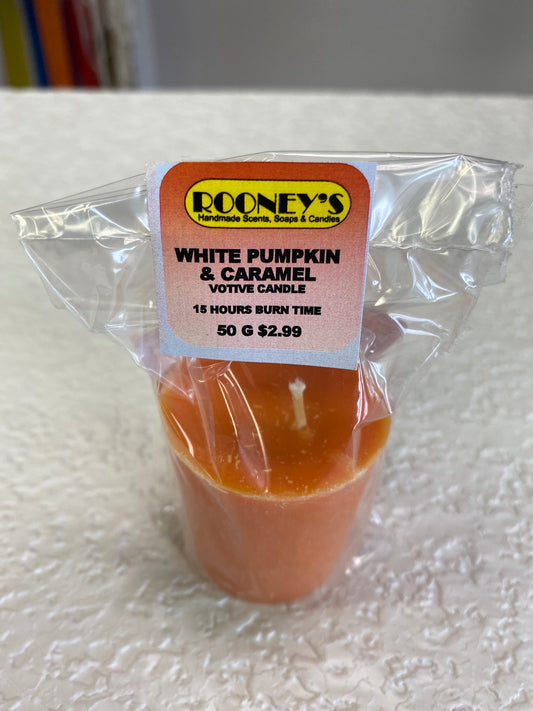 WHITE PUMPKIN & CARAMEL VOTIVE CANDLE