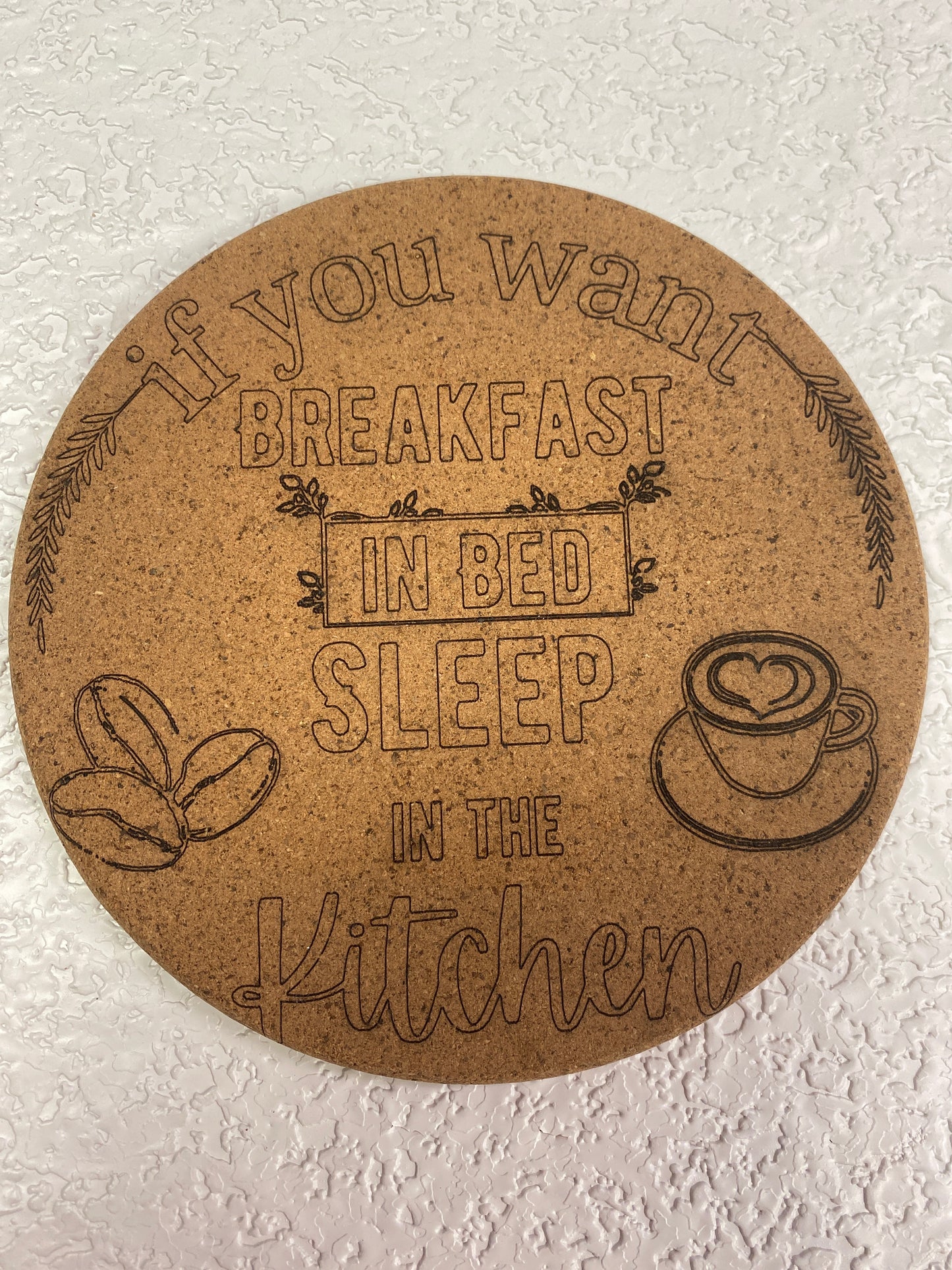 WOODEN ENGRAVED CORK TRIVETS