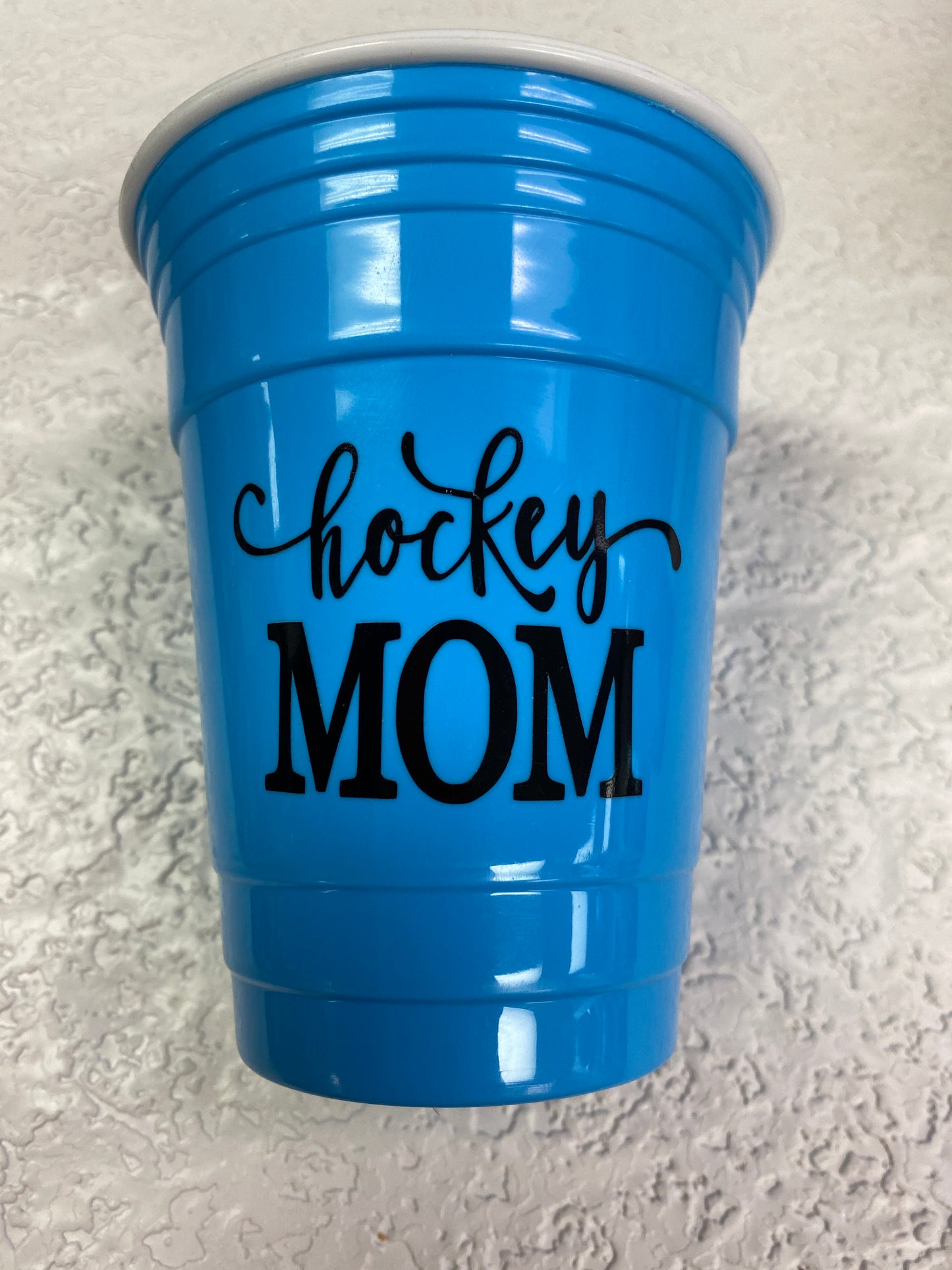 HOCKEY MOM BLUE SOLO CUP