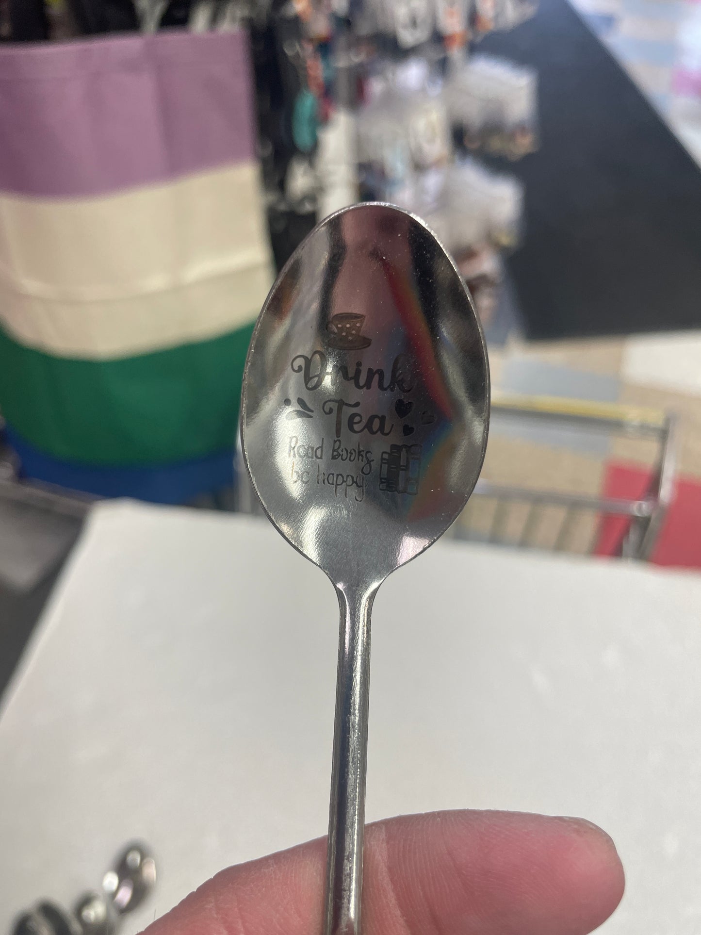 DRINK TEA STEEL SPOON