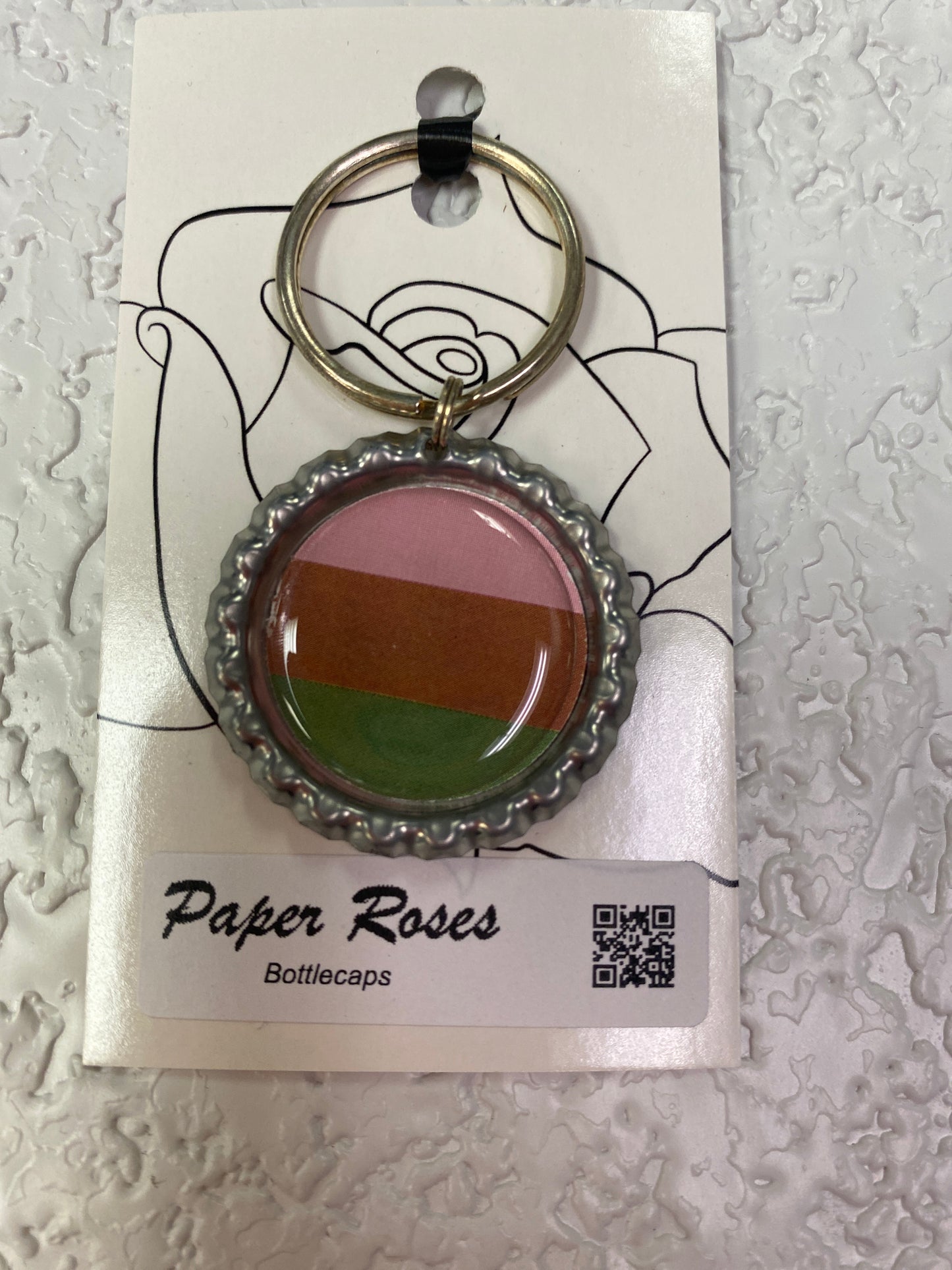 SILVER PRIDE BOTTLE CAP KEYCHAIN