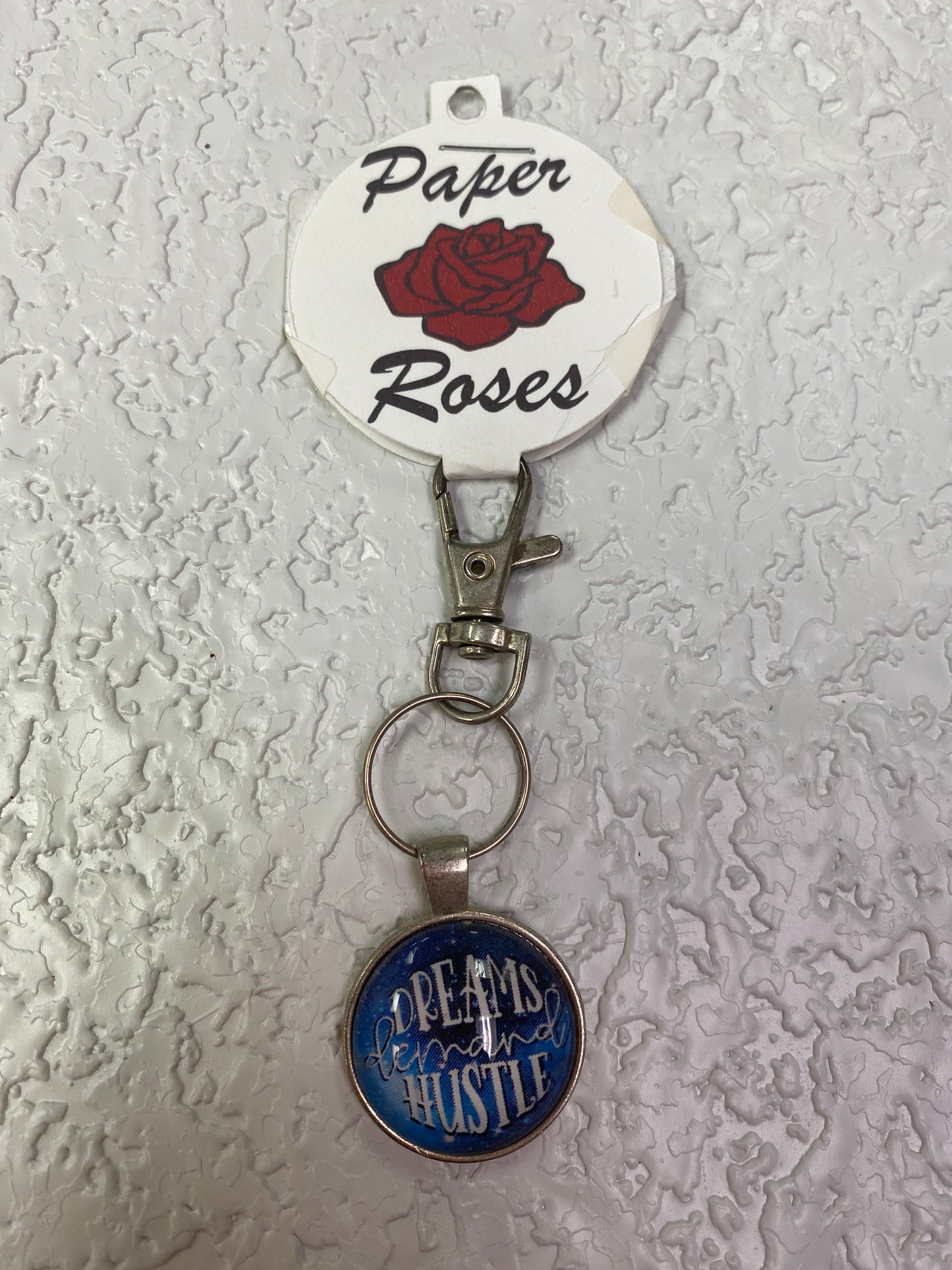 DREAMS HUSTLE SILVER KEYCHAIN