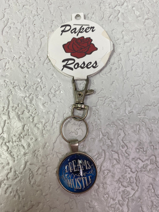 DREAMS HUSTLE SILVER KEYCHAIN