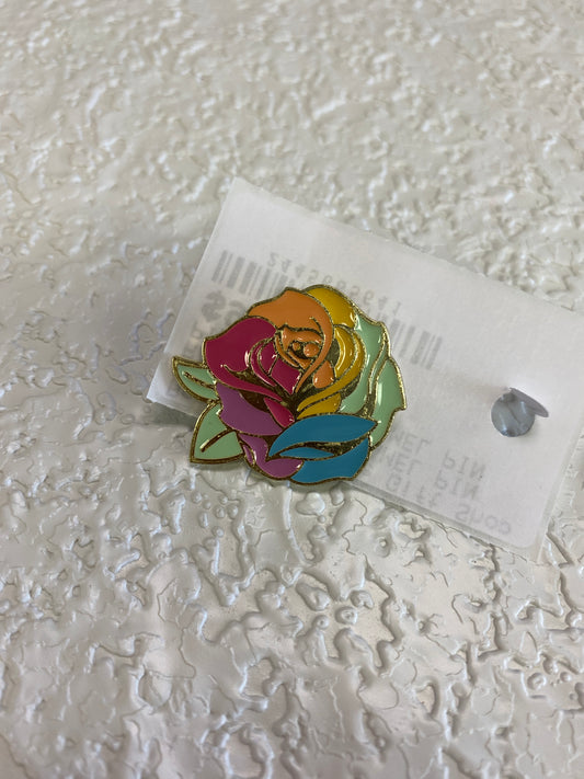 RAINBOW ROSE ENAMEL PIN
