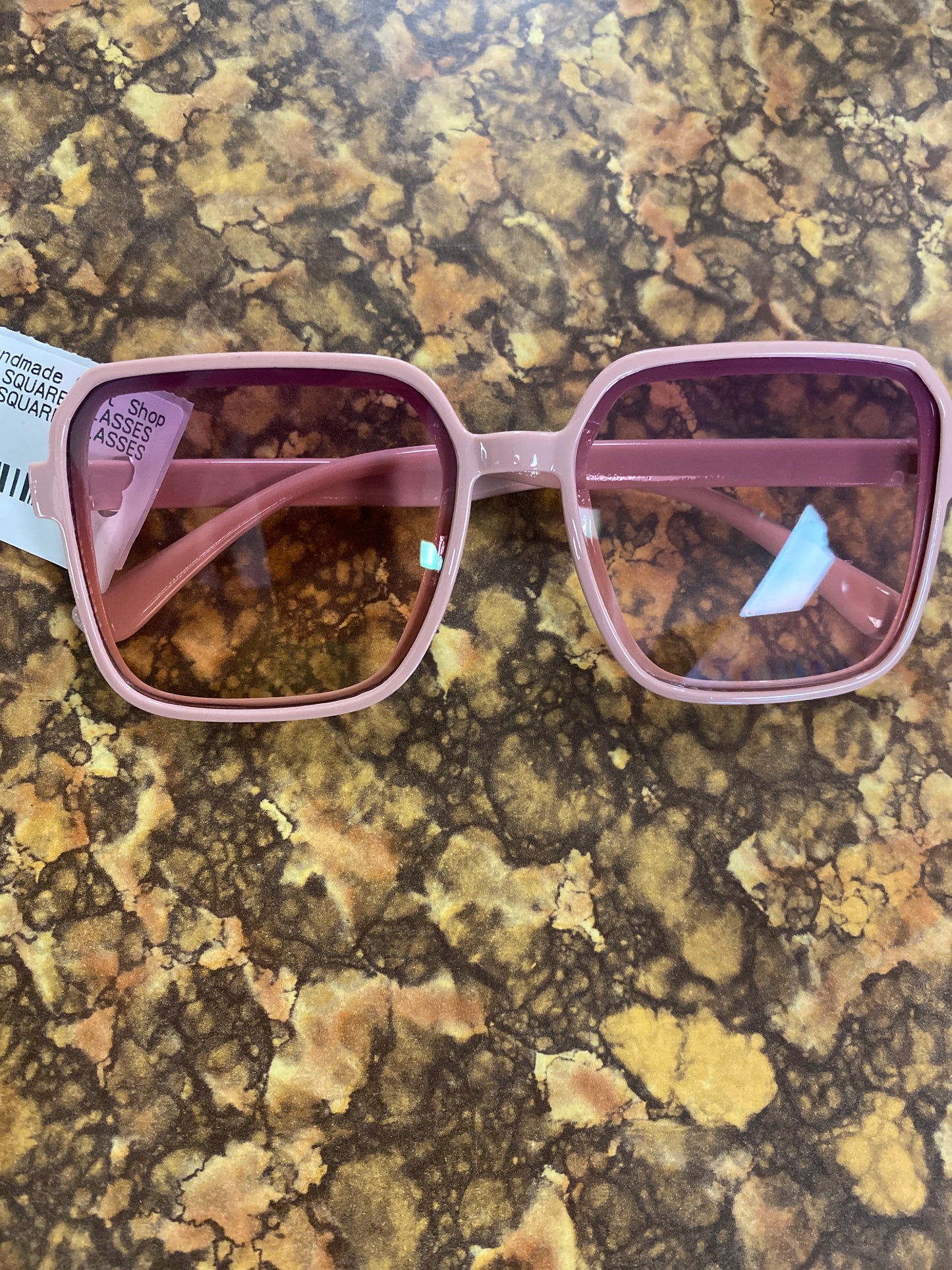 PINK ROUND SQUARE GLASSES