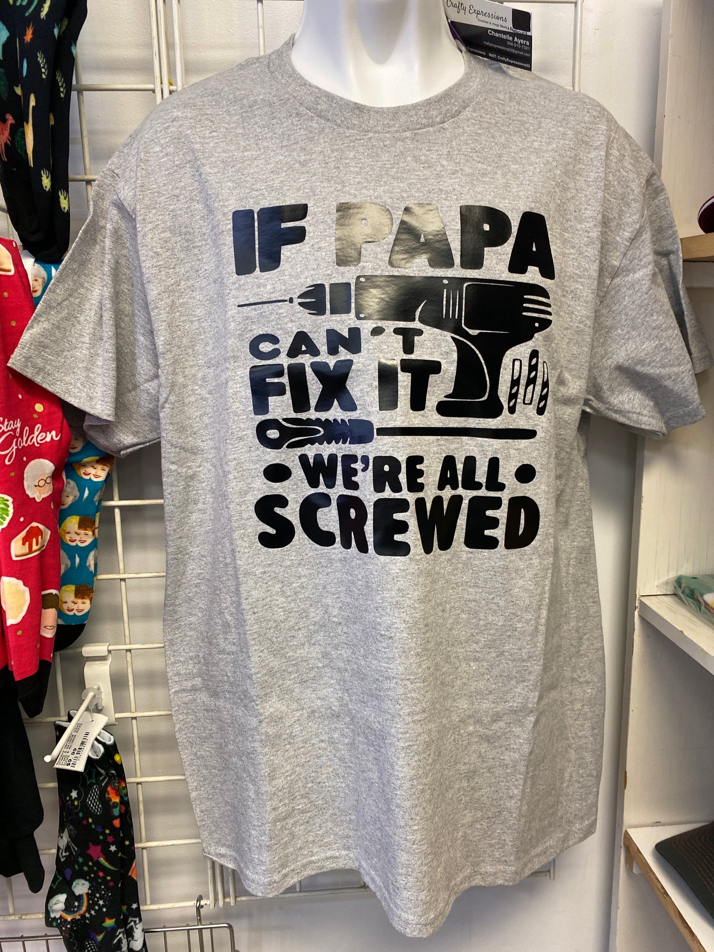GREY PAPA CANT FIX ADULT SIZE LARGE