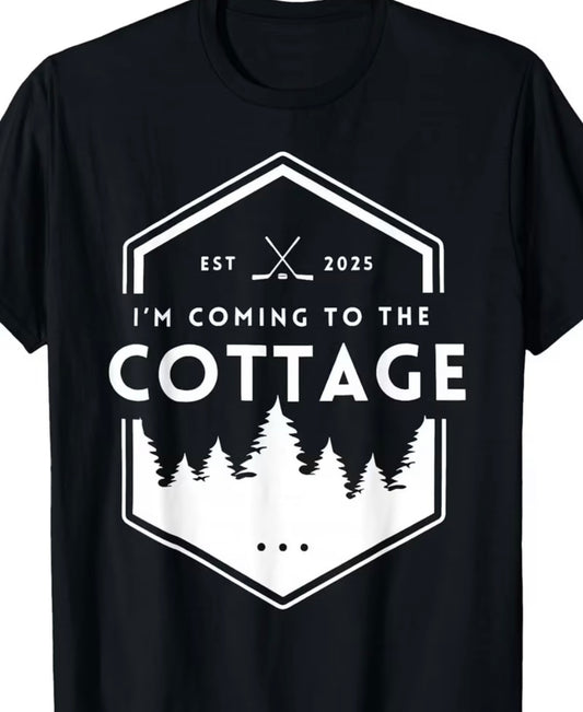SHIRT BLACK T SHIRT IM COMING TO THE COTTAGE