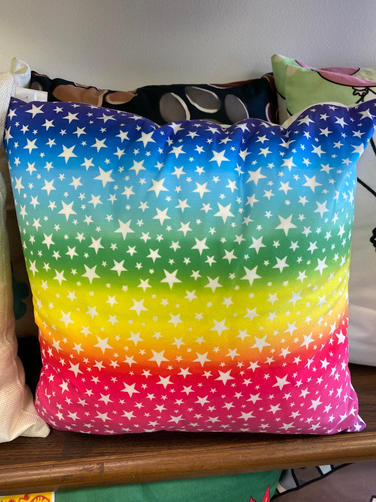 RAINBOW STAR THROW PILLOW