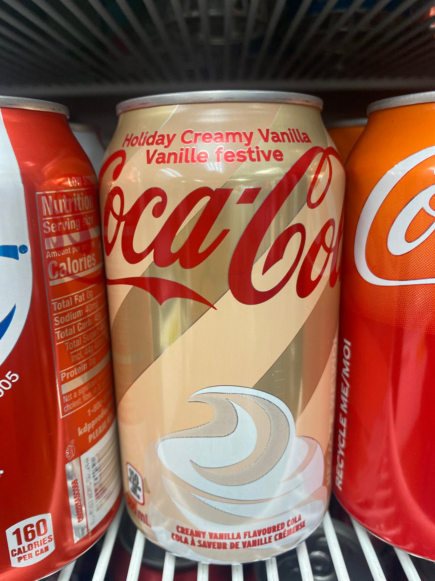Holiday creamy vanilla coke single can