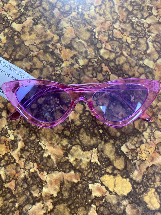 NOVELTY CAT EYE PURPLE GLASSES