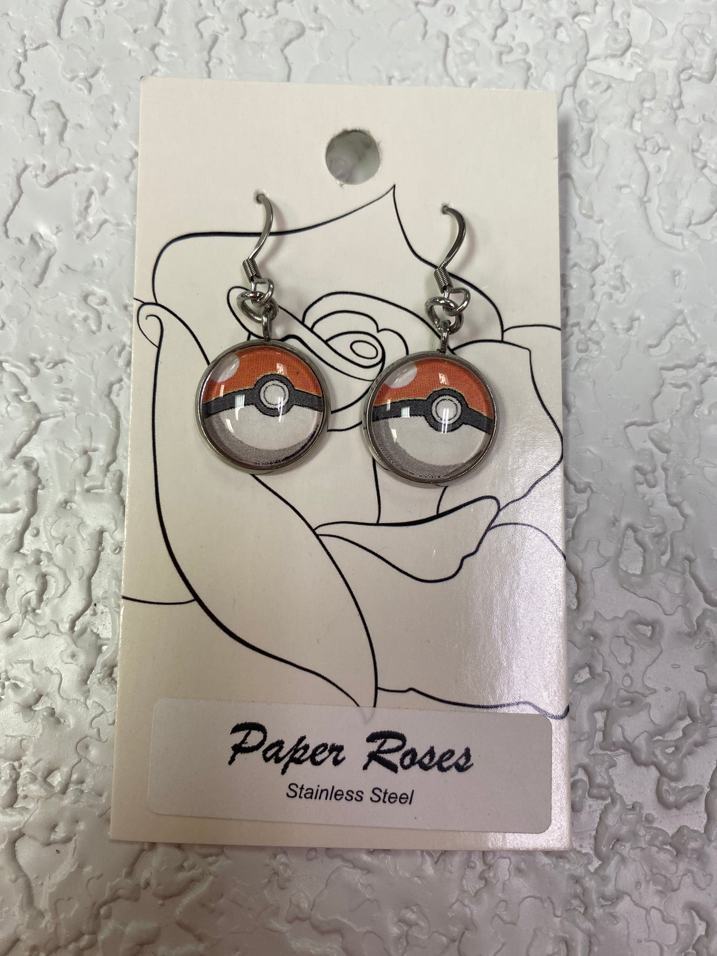 POKE BALL SILVER EARRINGS