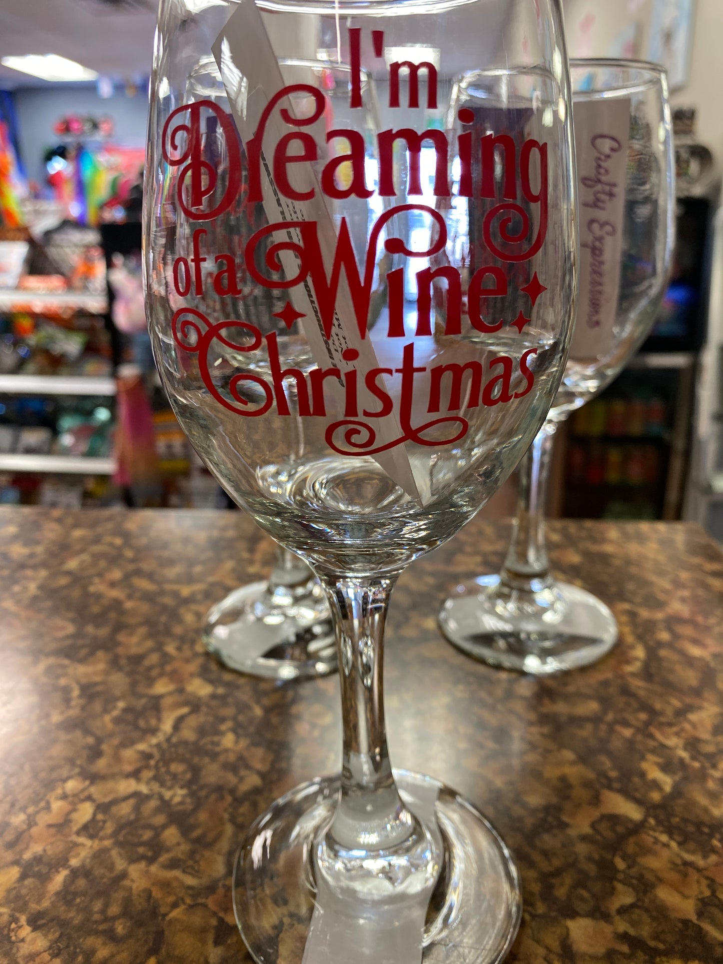Wine glass im dreaming of a wine xmas red