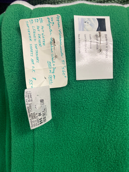 SOLID GREEN FLEECE BLANKET
