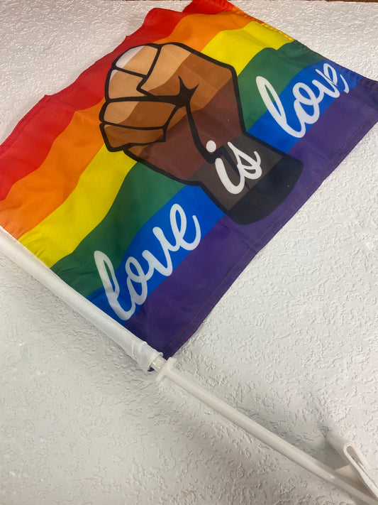 PRIDE RAINBOW CAR FLAG