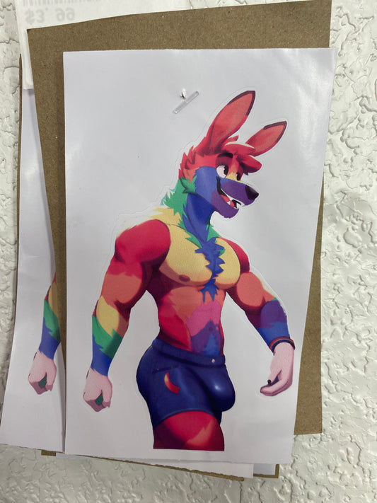 VINYL RAINBOW RABBIT STICKER