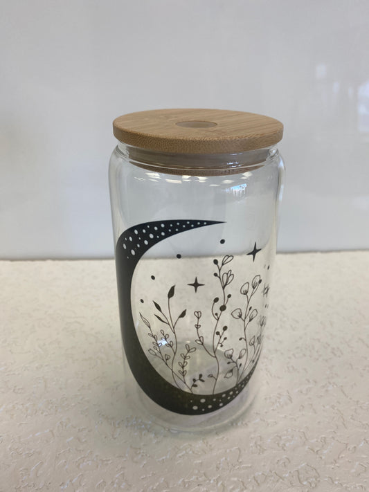 GLASS BOTTLE MOON FLOWER