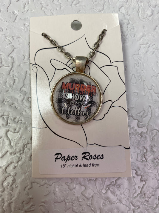 MURDER SHOWS SILVER NECKLACE