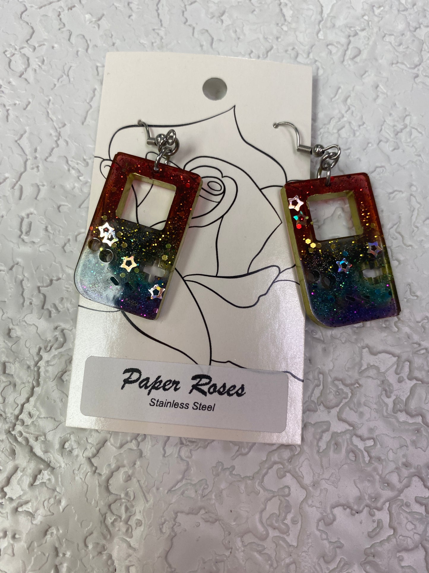 RAINBOW RETRO GAME EARRINGS