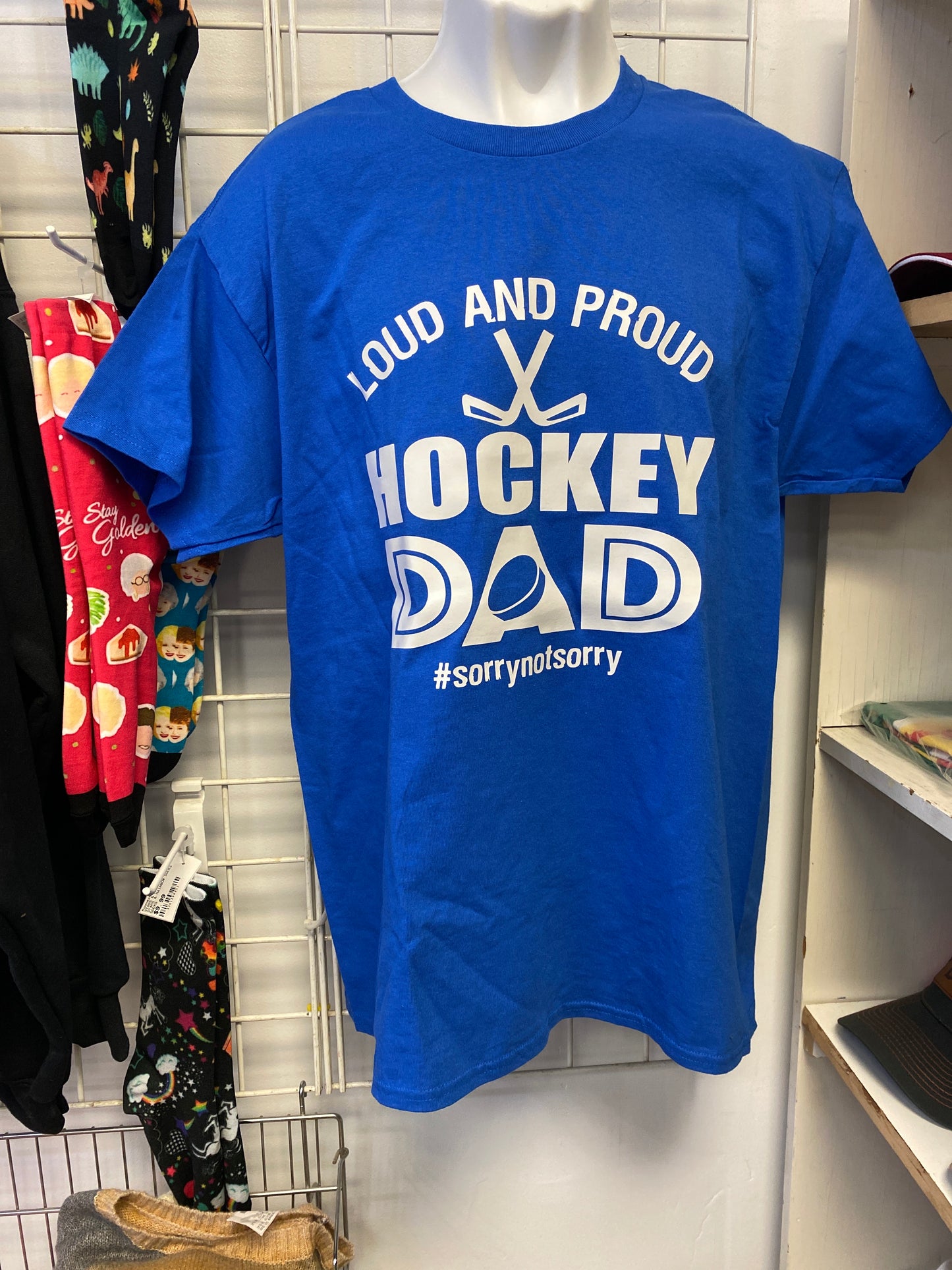 BLUE HOCKEY DAD ADULT SIZE LARGE