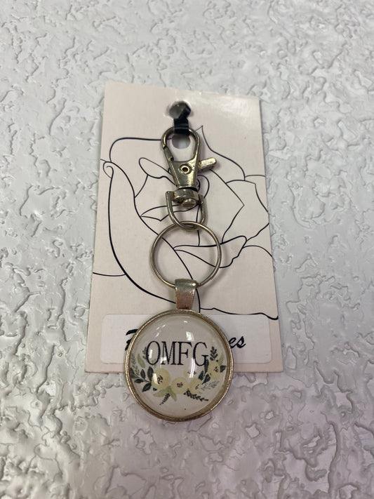OMFG SILVER KEYCHAIN