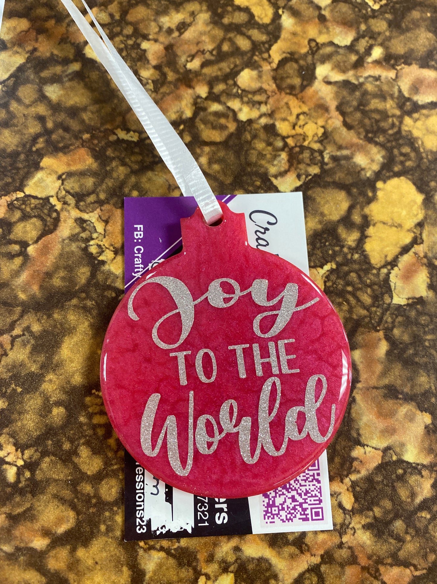 Resin Christmas ornament Joy to the world