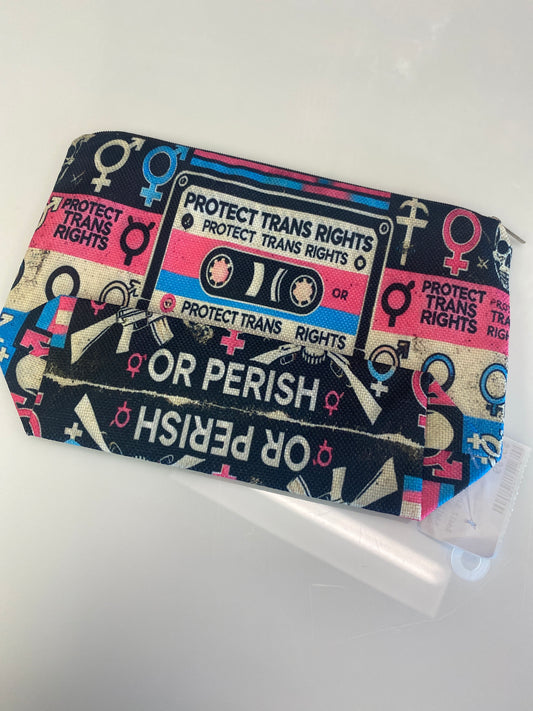 PROTECT TRANS RIGHTS ZIPPER POUCH