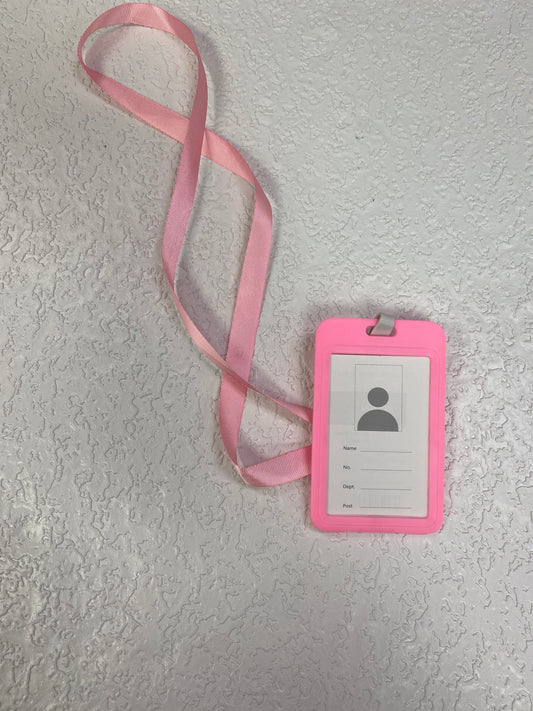 PINK ID BADGE HOLDER