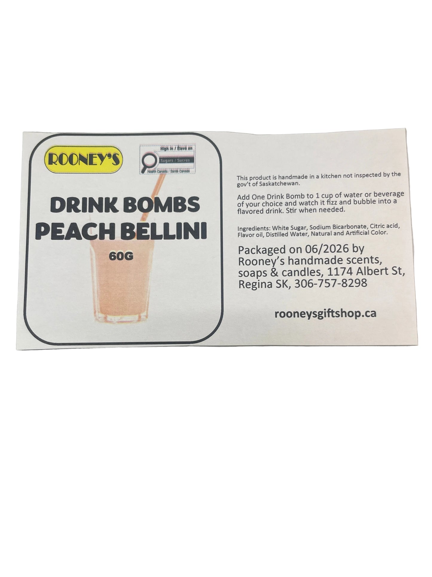 DRINK BOMBS PEACH BELLINI 2 PACK