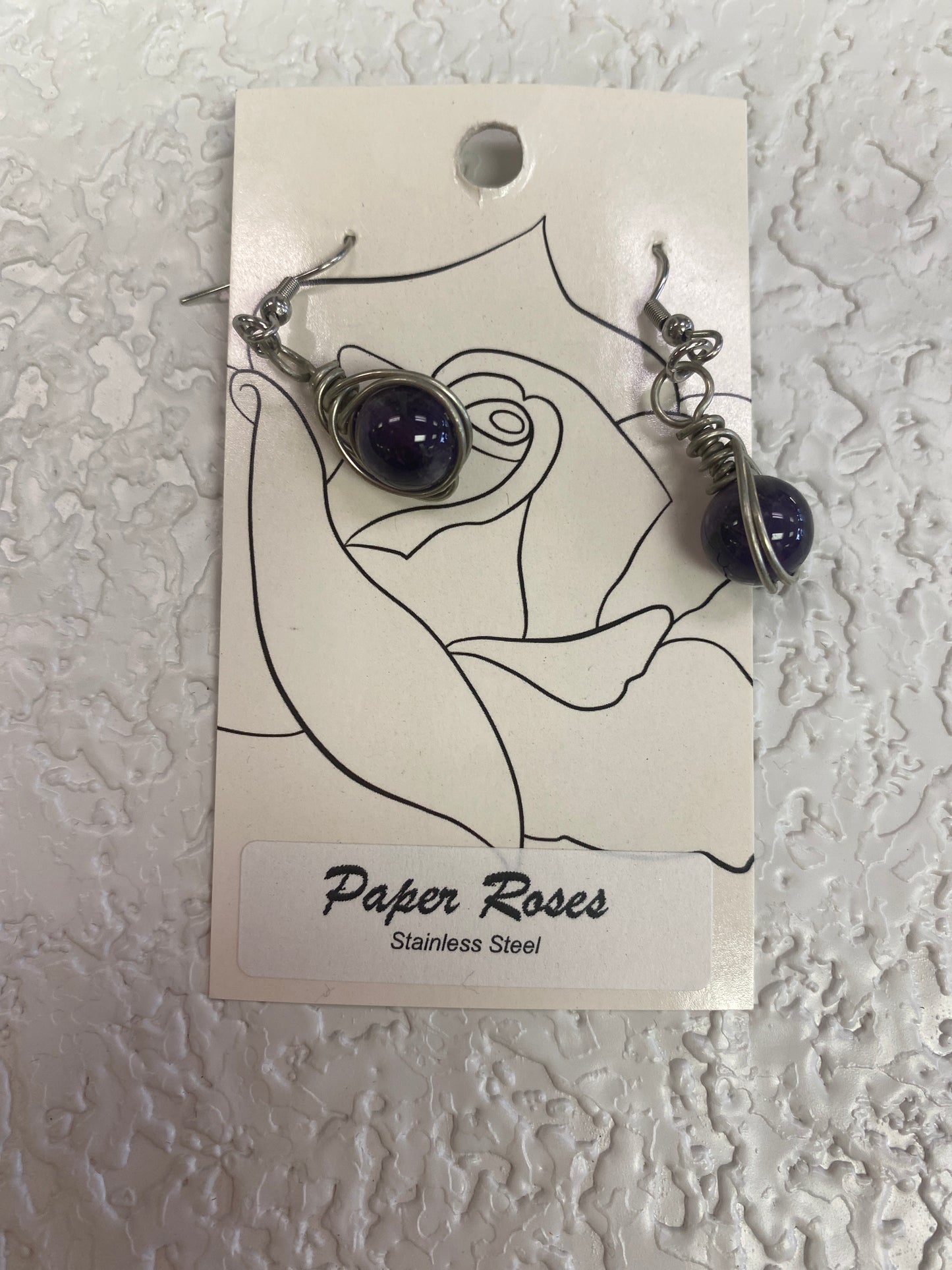 AMETHYST WIRE WRAP EARRINGS