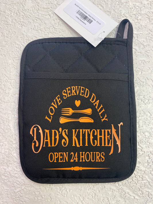 BLACK HOT POT HOLDERS DADS KITCHEN