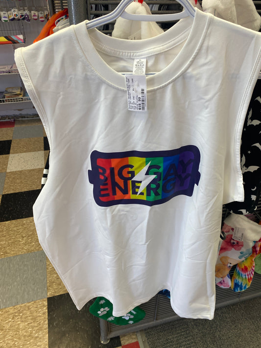 BIG GAY ENERGY WHITE TANK TOP LARGE