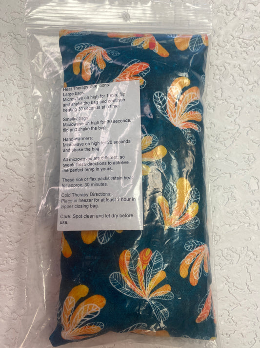 DARK TEAL ORANGE PLANT EYE PILLOW