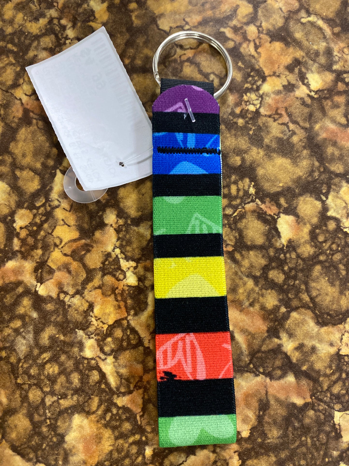 RAINBOW BLACK HEARTS KEYCHAIN WRISTLET
