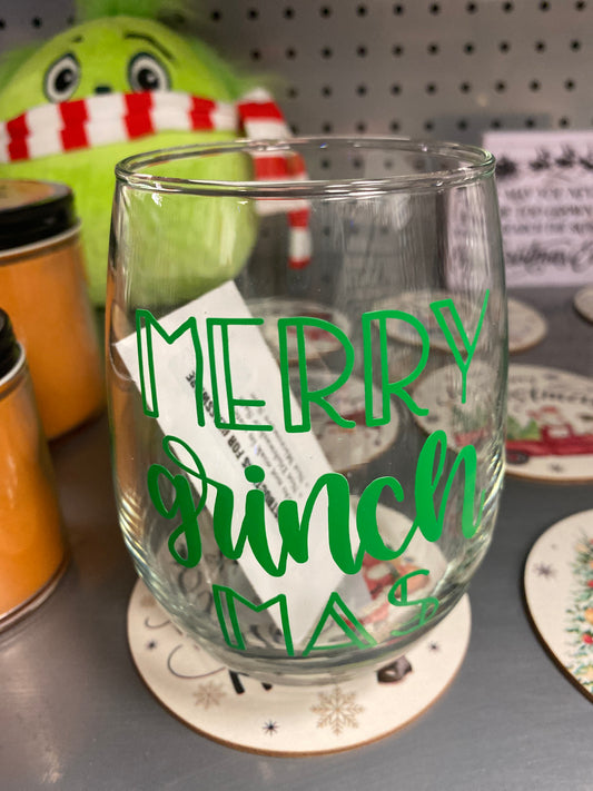 GLASS MERRY GRINCHMAS