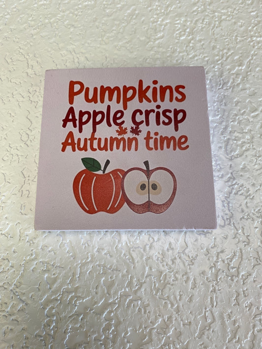 PUMPKIN APPLE CRISP WOOD DECOR SIGN