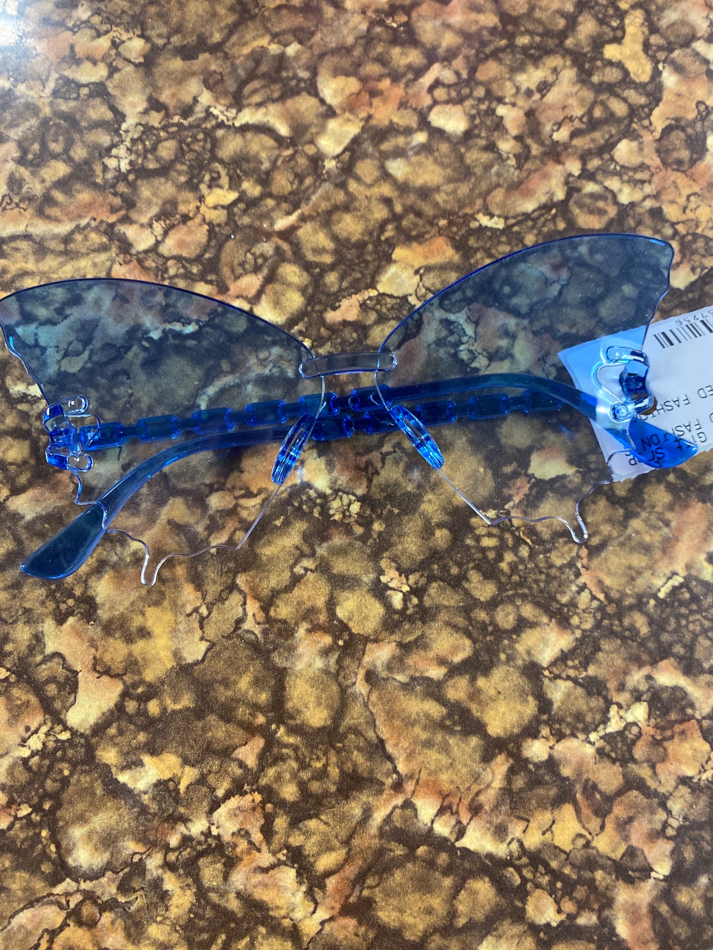 BUTTERFLY FASHION GLASSES BLUE