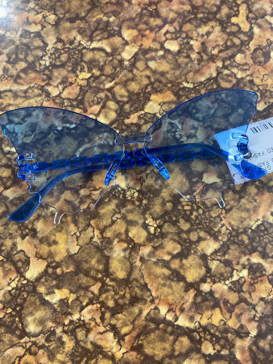 BUTTERFLY FASHION GLASSES BLUE