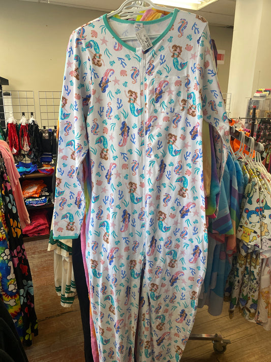 MERMAID TALES ADAPTIVE ADULT FOOTED JAMMIES