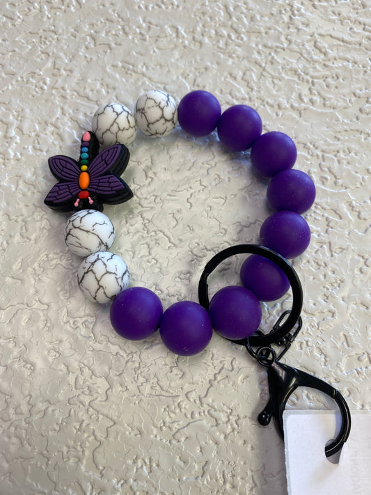 SILICONE PURPLE DRAGONFLY KEYCHAIN BRACE