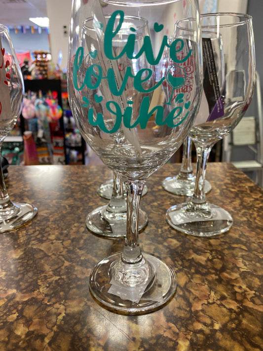 Wine glass live love wine