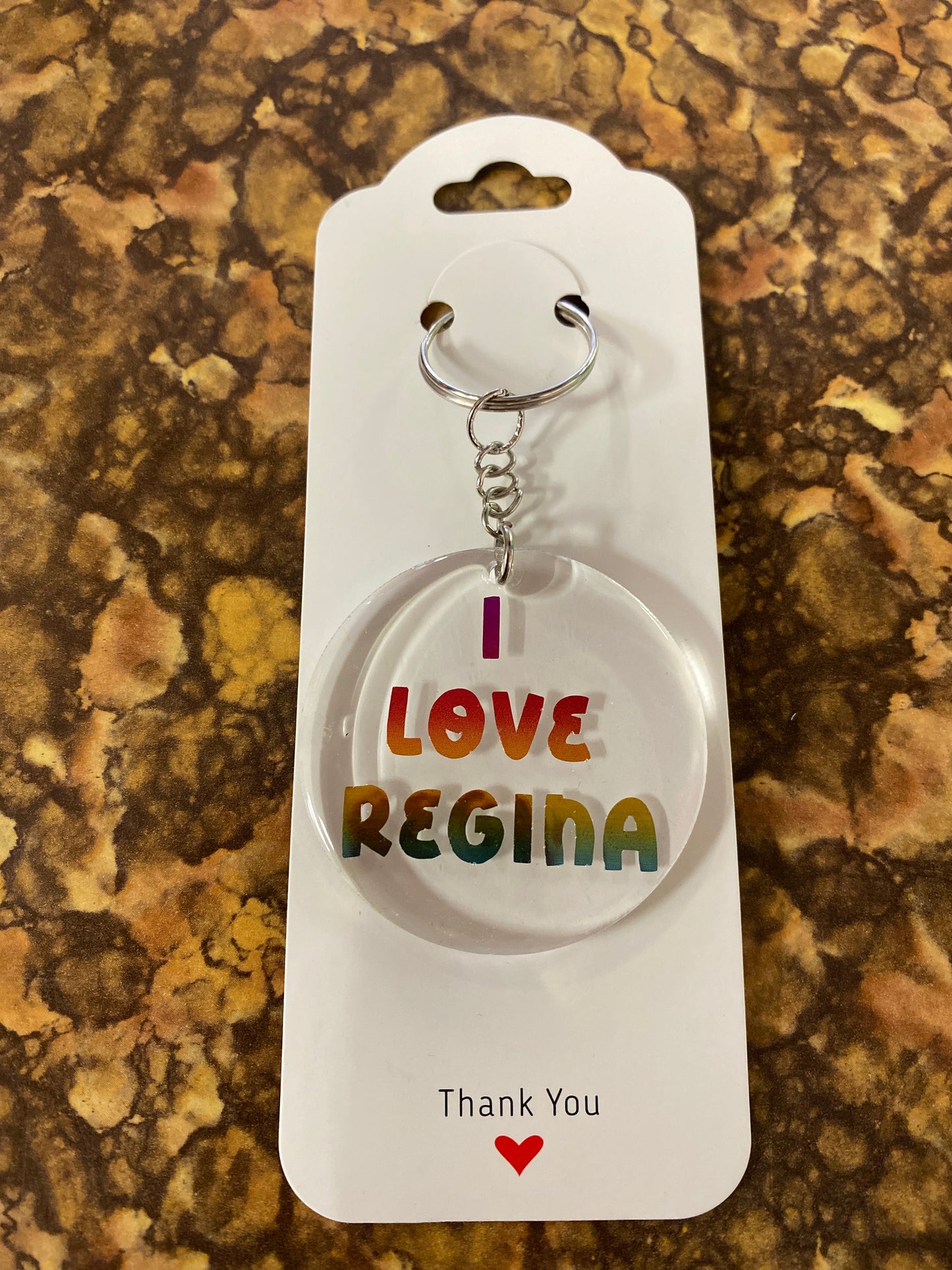 KEYCHAIN I LOVE REGINA RAINBOW